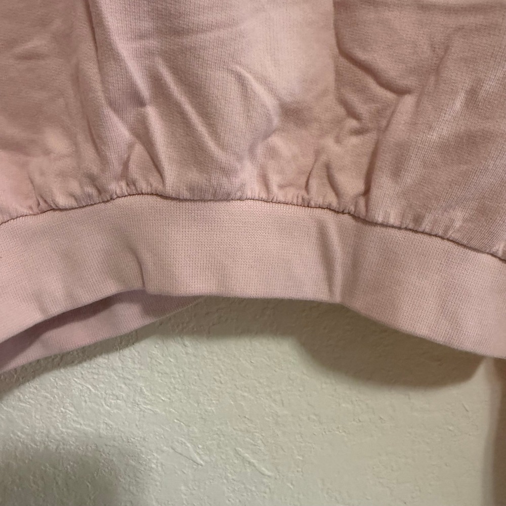 ZARA Pink Gathered Sleeve Sweatshirt Women Medium Crew Neck Casual Pullover - Picture 10 of 15